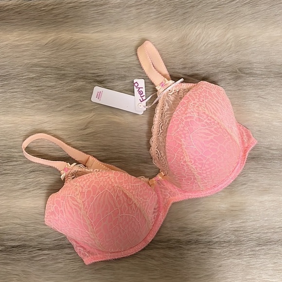 New FREYA ICON AA16633MIX Pink Nude Lace 38G Underwire Sexy Bow Bra - Picture 5 of 12